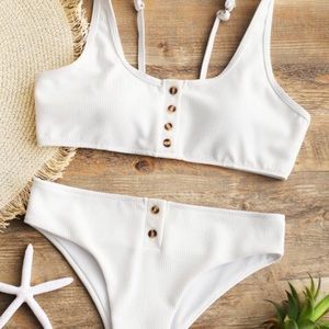 White scoop bikini